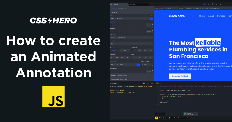 Javascript Tutorial - How to create an animated annotations on WordPress - CSS Hero