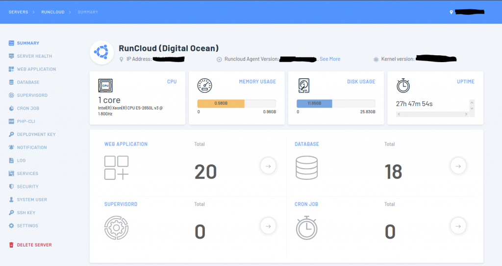 RunCloud Control Panel