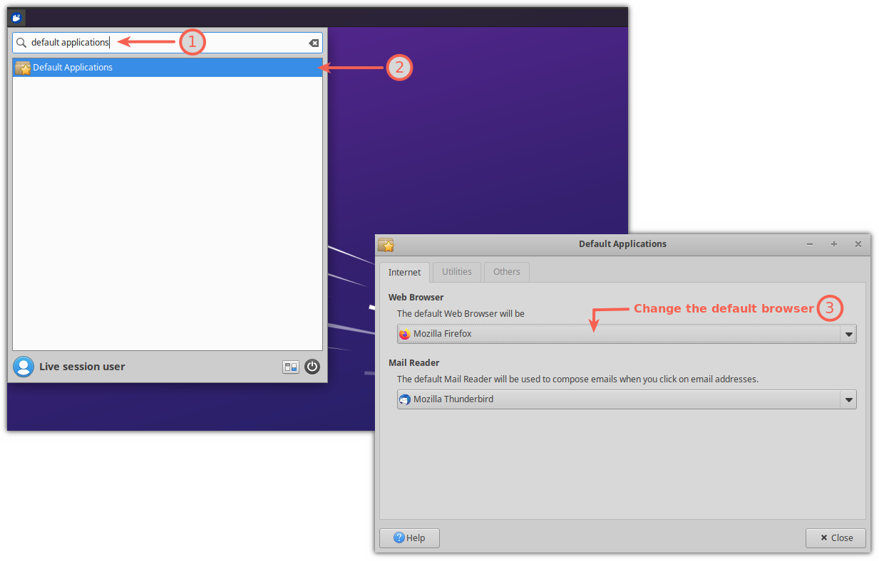 change the default web browser on Xfce