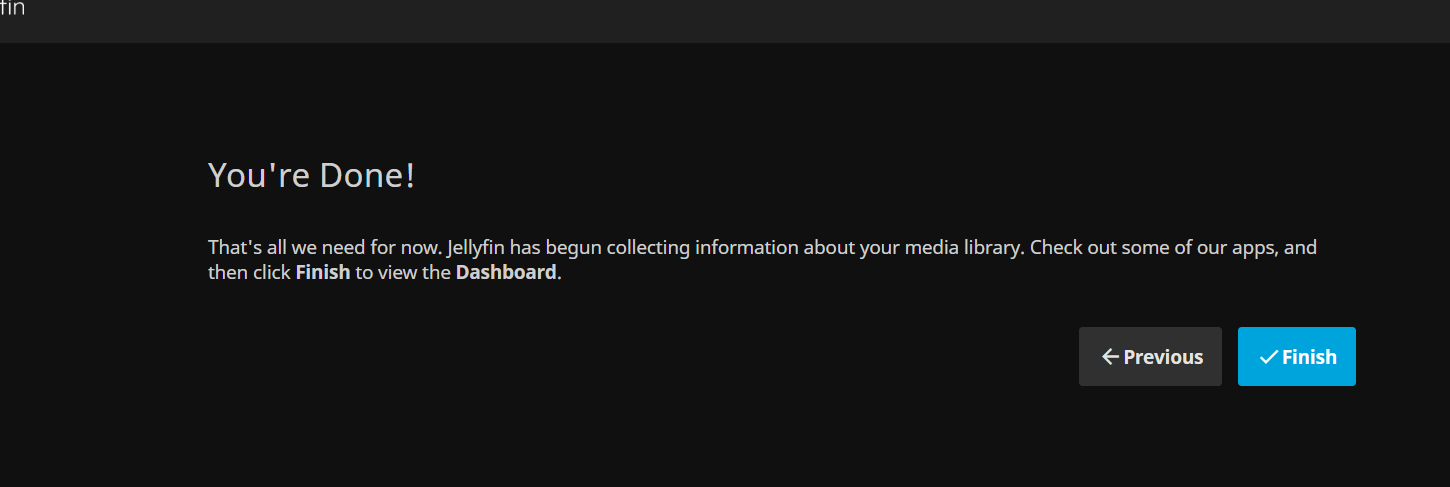 Jellyfin set up finished