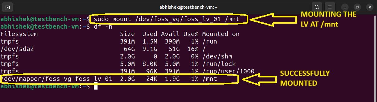 Mount logical volume