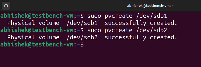 create physical volume PV with LVM