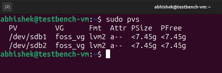 List all the PVs in LVM