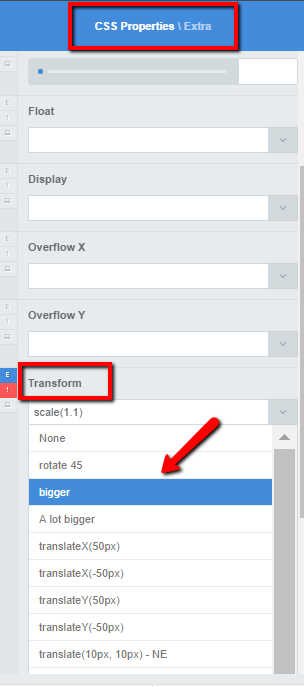 Edit Transform properties to make a pricing table scale up on hover